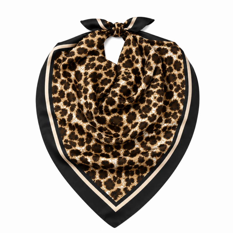 SILK SCARF - BROWN 