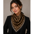 SILK SCARF - BROWN 