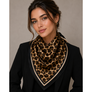 SILK SCARF - BROWN 