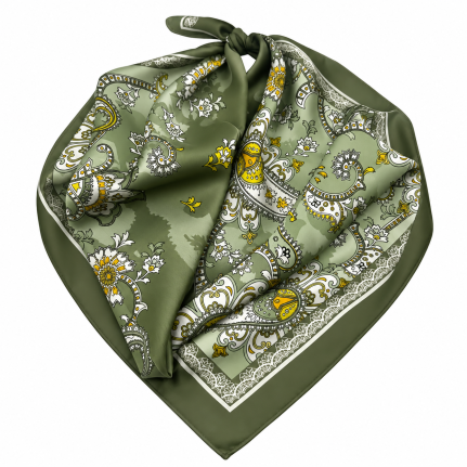 SILK SCARF - OLIVE 