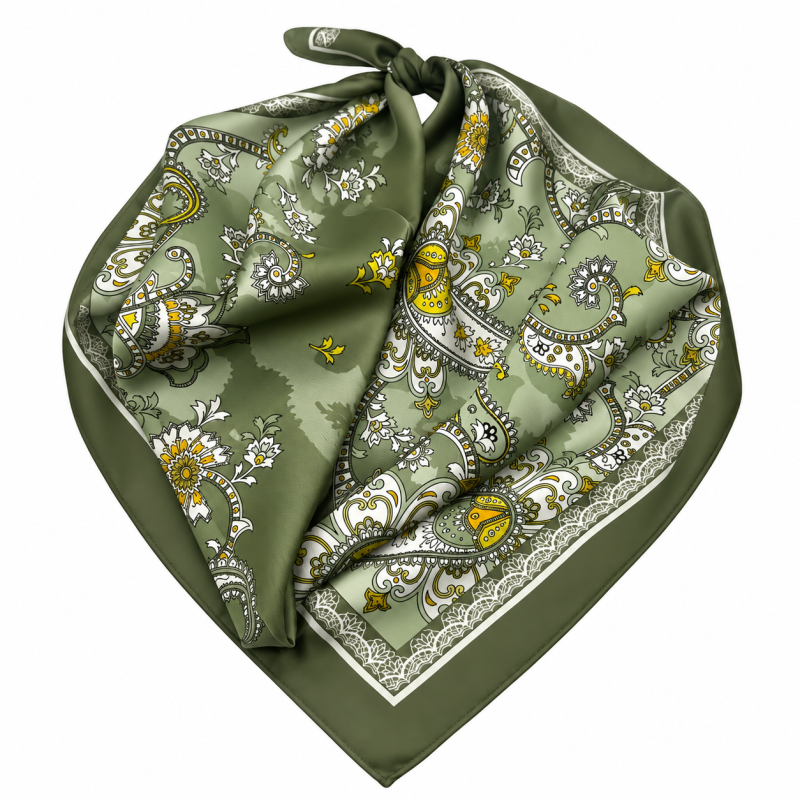 SILK SCARF - OLIVE 