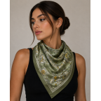 SILK SCARF - OLIVE 