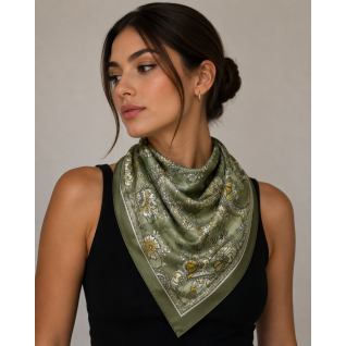 SILK SCARF - OLIVE 