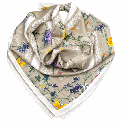 SILK SCARF - TAUPE 