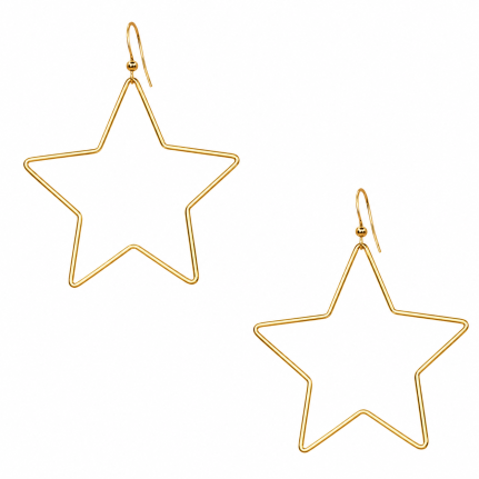  STAR FISHHOOK EARRINGS -GOLD  