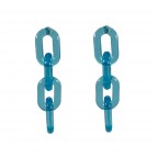 LINK PLASTIC CHAIN EARRINGS - TURQUOISE