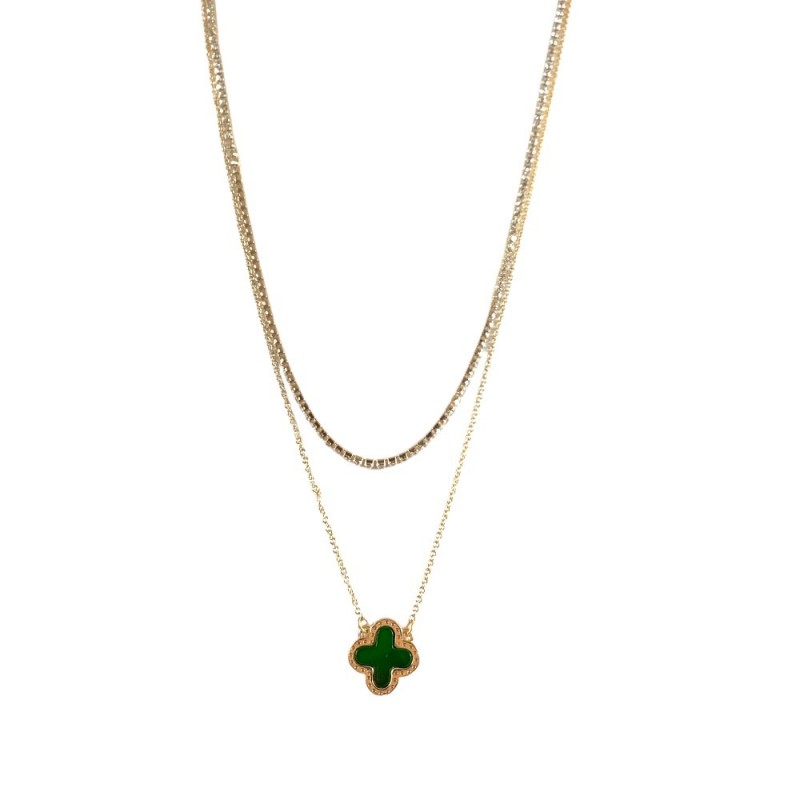 CLOVER NECKLACE - GREEN