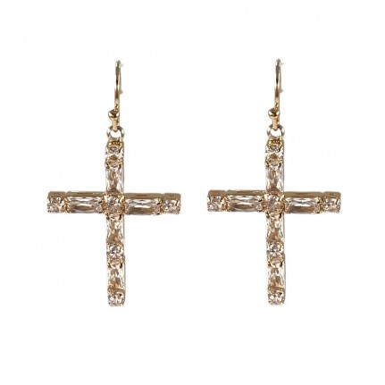CROSS EARRINGS - GOLD