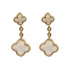 CLOVER EARRINGS - GOLD & IVORY 