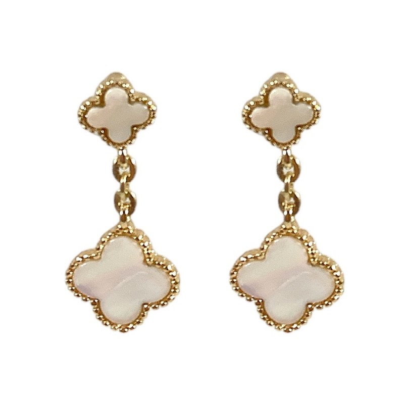 CLOVER EARRINGS - GOLD & IVORY 