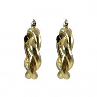 TWISTED SMALL HOOP EARRINGS- GOLD