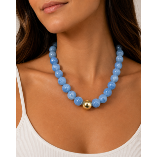 CHUNCKY NECKLACE - LIGHT BLUE 