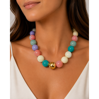 CHUNCKY NECKLACE - LIGHT MULTI 