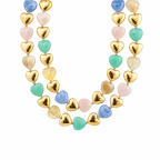 HEART RESIN NECKLACE - MULTI 