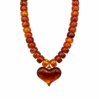 HEART RESIN NECKLACE - AMBER 