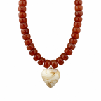 HEART RESIN NECKLACE - WHITE 