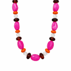 GOLD DIPPED BEADED NECKLACE - PINK 