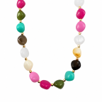 GOLD DIPPED BEADED NECKLACE - MULTI 
