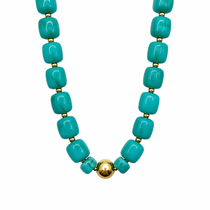 CHUNKY RESIN NECKLACE - TURQUOISE 
