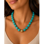 CHUNKY RESIN NECKLACE - TURQUOISE 