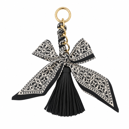 RIBBON BOW TASSEL - BLACK 