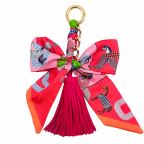 RIBBON BOW TASSEL - FUCHSIA 