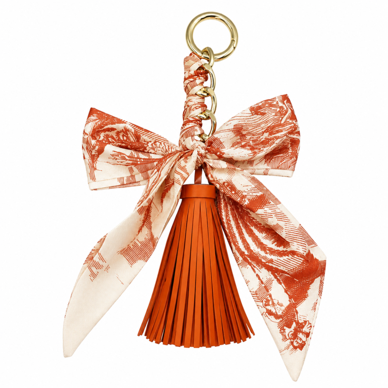 RIBBON BOW TASSEL - ORANGE 