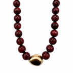 RESIN CHUNKY NECKLACE - BURGUNDY
