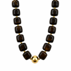 CHUNKY RESIN NECKLACE - DARK BROWN 