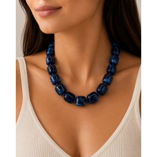 CHUNKY NECKLACE - NAVY 