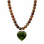 HEART RESIN NECKLACE - BROWN