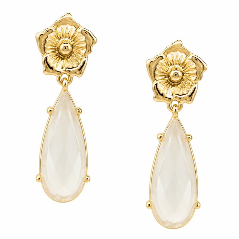 FLOWER EARRINGS - WHITE 