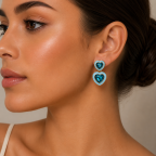 HEART EARRINGS - BLUE 