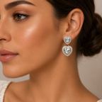 HEART EARRINGS - WHITE 