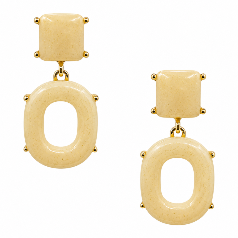ACRYLIC DROP & DANGLE EARRINGS - IVORY 