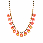 ROUND GEMSTONE NECKLACE - ROSE PEACH 