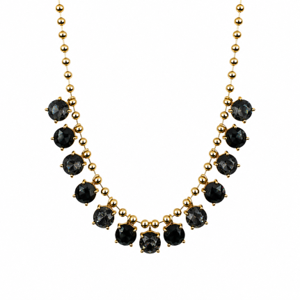 ROUND GEMSTONE NECKLACE - BLACK 
