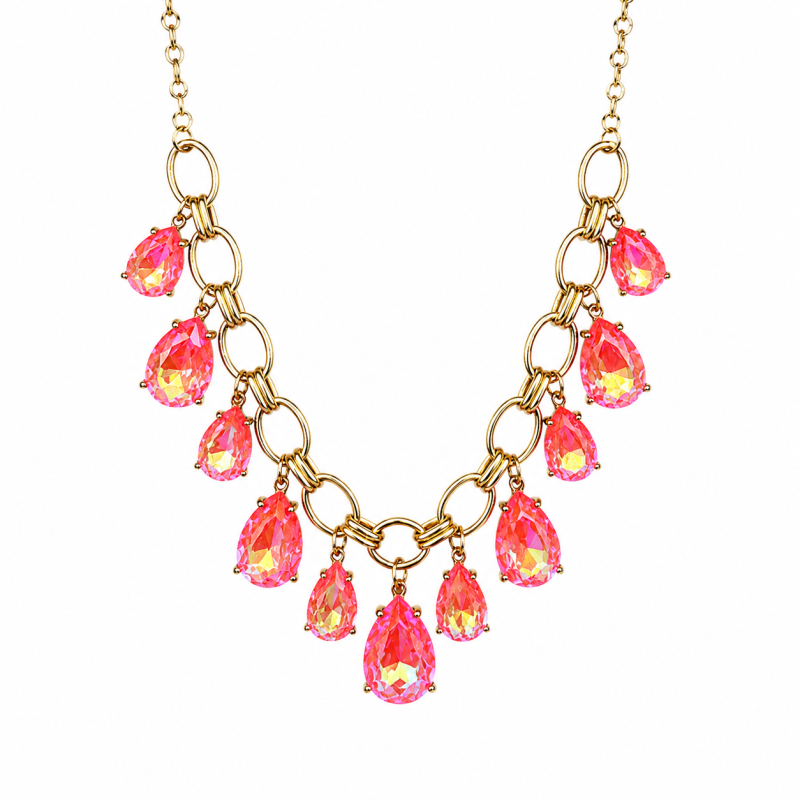 GEMSTONE NECKLACE - FUCHSIA 