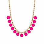 ROUND GEMSTONE NECKLACE - FUCHSIA 