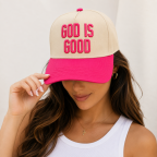 TRUCKER HAT - GOD IS GOOD PINK 