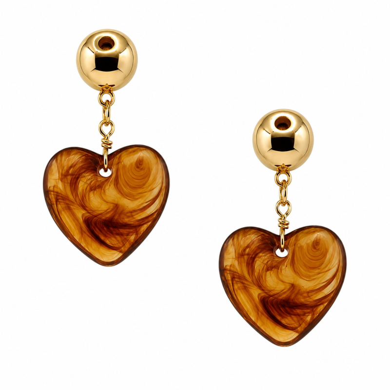 GOLD DIPPED HEART - BROWN 