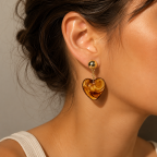 GOLD DIPPED HEART - BROWN 