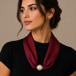 MAGNECTIC SCARF NECKLACE - BURGUNDY