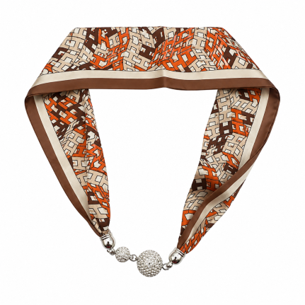 MAGNECTIC SCARF NECKLACE - ORANGE 