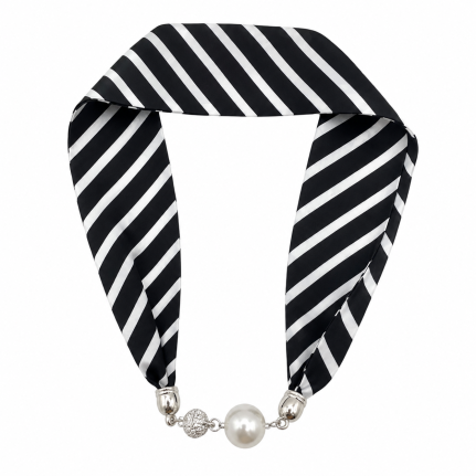 MAGNECTIC SCARF NECKLACE - BLACK 