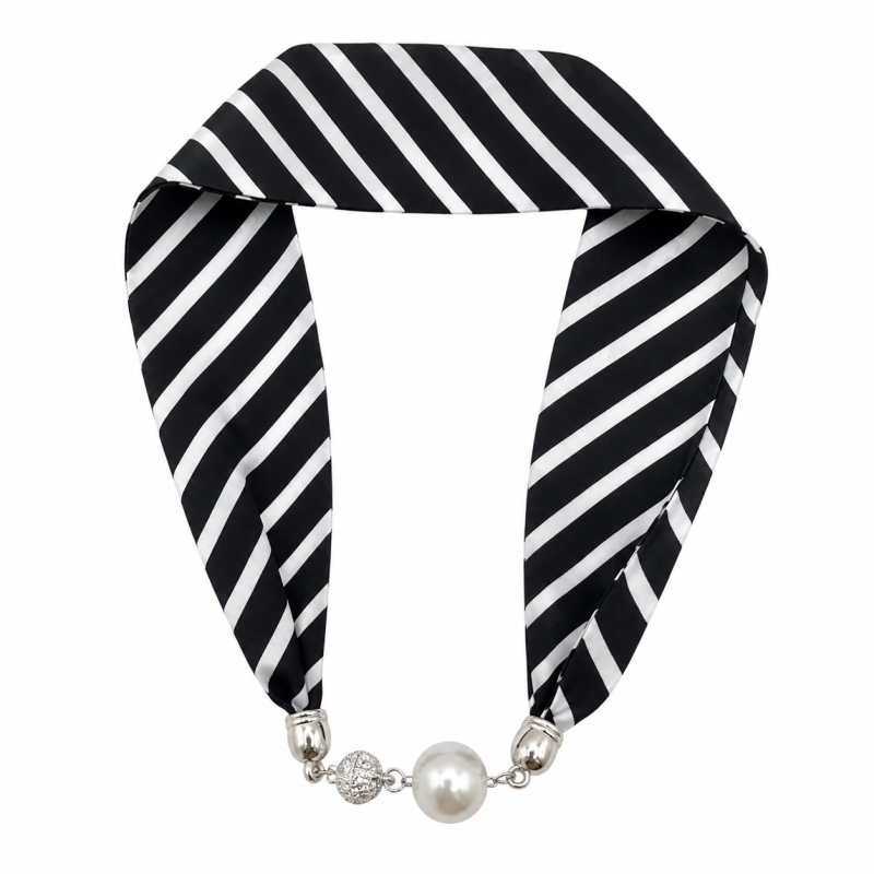 MAGNECTIC SCARF NECKLACE - BLACK 