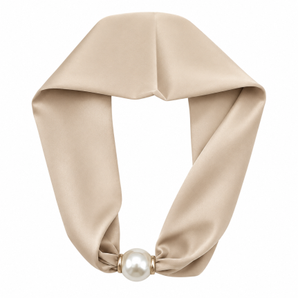 MAGNECTIC SCARF NECKLACE - BEIGE 