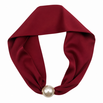 MAGNECTIC SCARF NECKLACE - BURGUNDY
