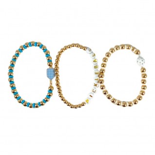 STRECHABLE PICKLEBALL BRACELET - BLUE & WHITE 