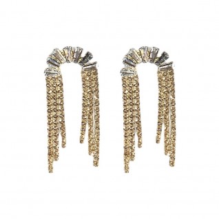 CRYSTAL RHINESTONE EARRINGS - SILVER